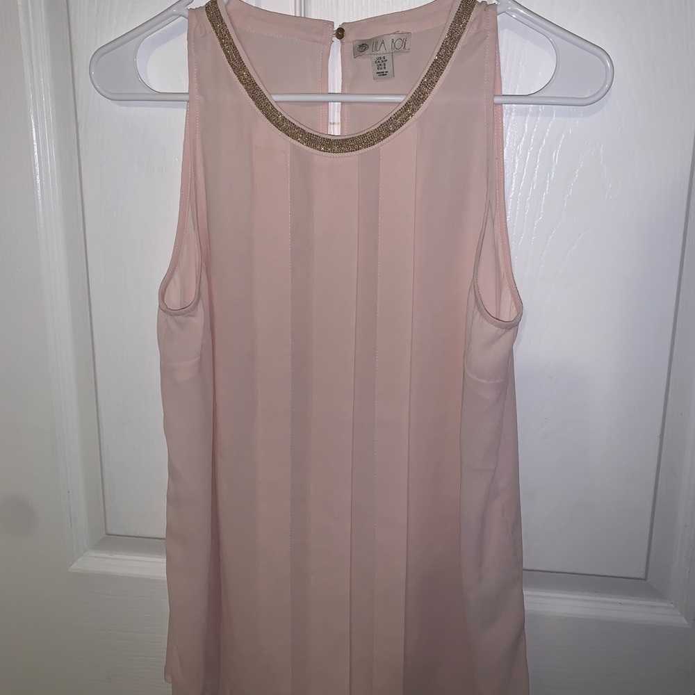 Pink Tank Top with Gold Collar